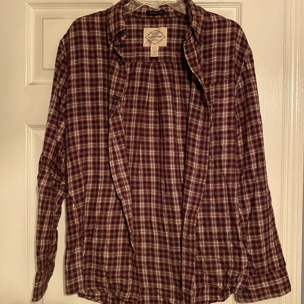 Plaid Long sleeve button shirt